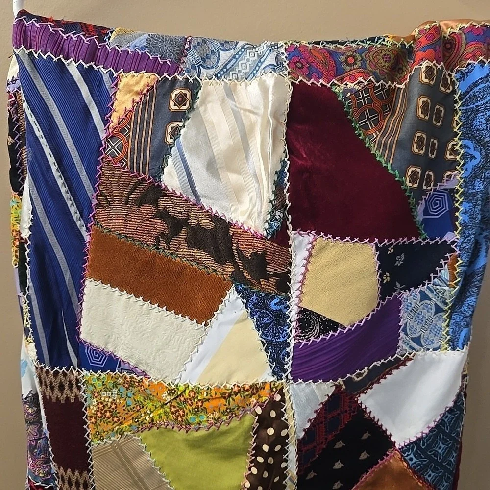Handmade quilted table runner multicolored design in rich earth tones‎ 72